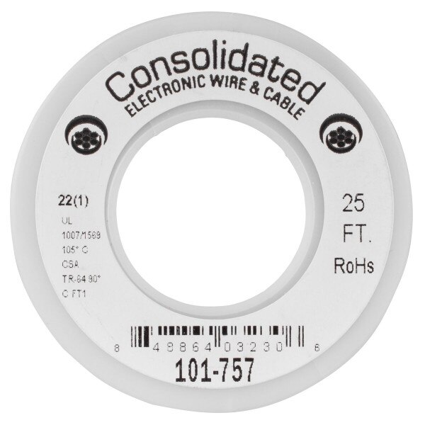 Main product image for Consolidated 22 AWG Red Solid Hook-Up Wire 25 ft. 101-757
